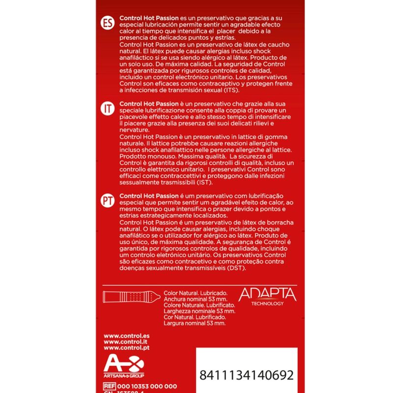 Préservatifs effet réchauffant Hot Passion — CONTROL CONDOMS