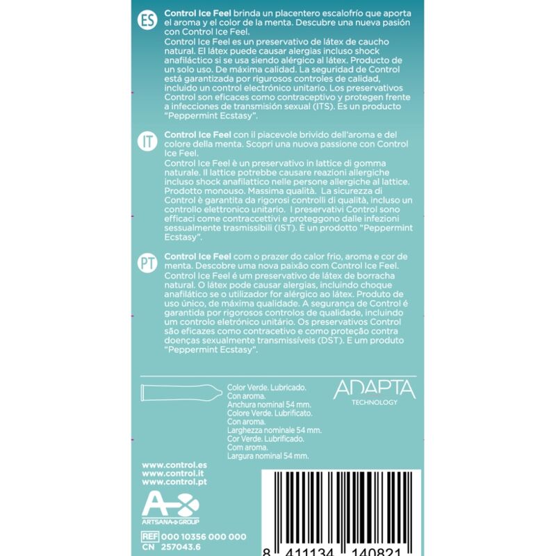 Préservatifs effet fraîcheur menthe glaciale — CONTROL CONDOMS