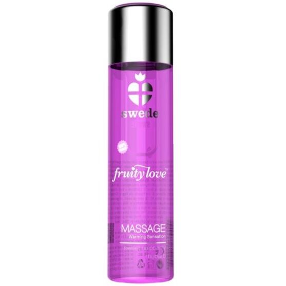 Huile de massage sensuelle à effet chauffant framboise rose et rhubarbe — SWEDE