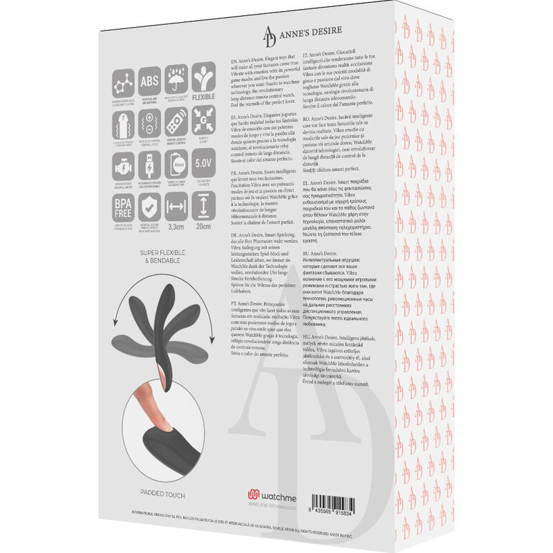 Vibromasseur courbe télécommandé avec montre connectée — ANNE'S DESIRE