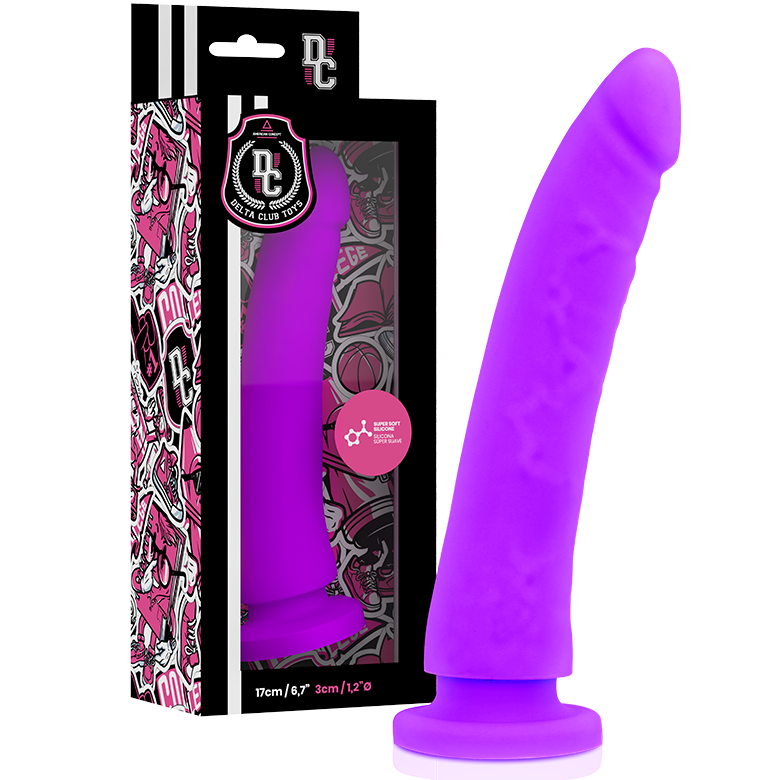 Consolador médico de silicone lilás 17 cm — DELTACLUB