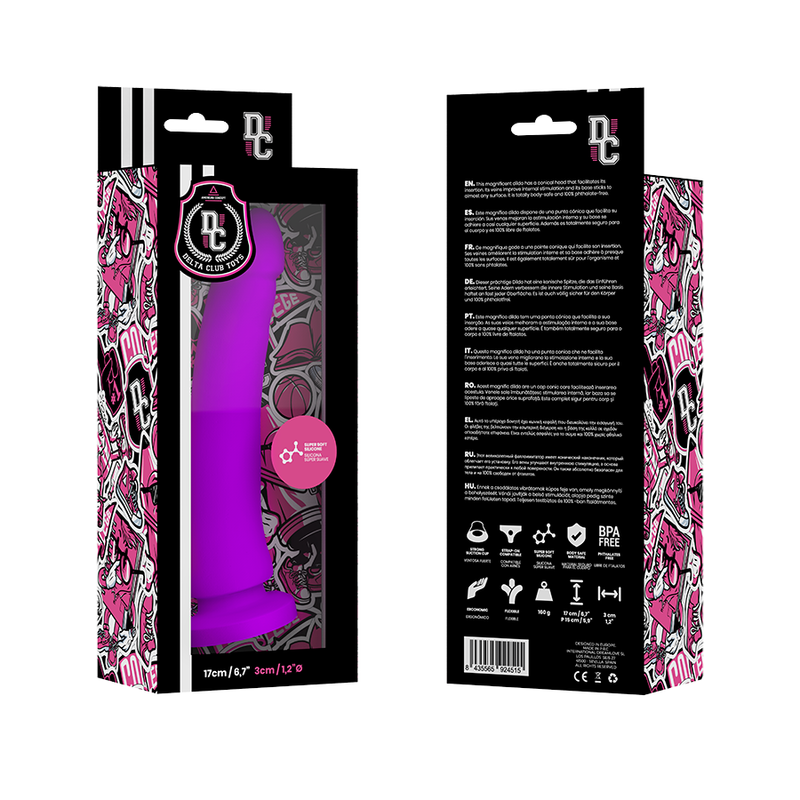 Consolador médico de silicone lilás 17 cm — DELTACLUB