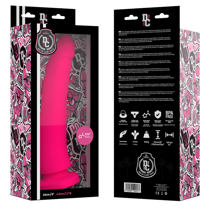 Consolador médico em silicone rosa 23 cm — DELTACLUB