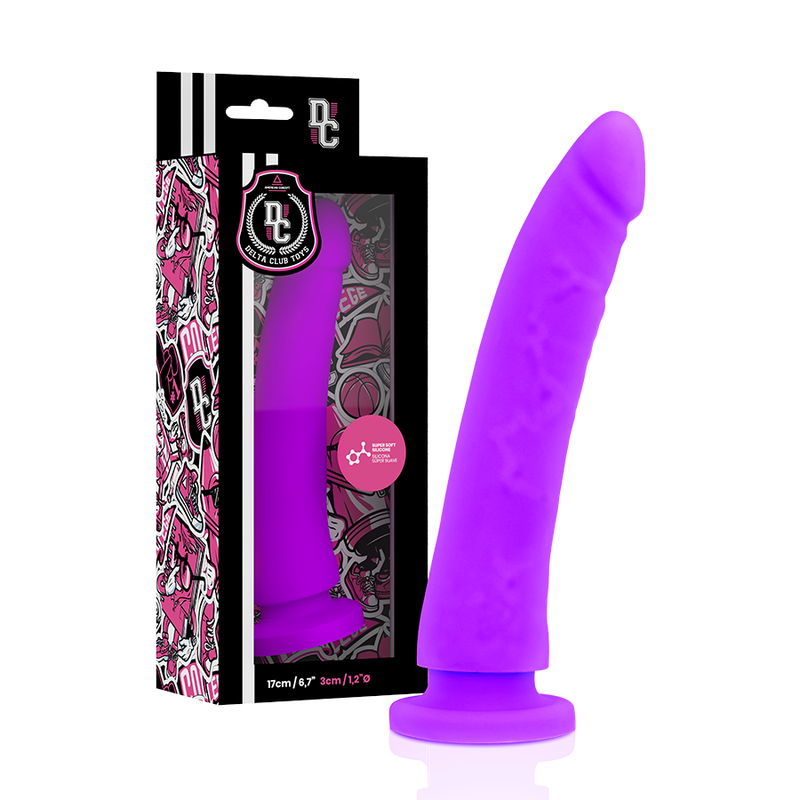 Imbracatura e dildo in silicone viola 17 cm — DELTACLUB