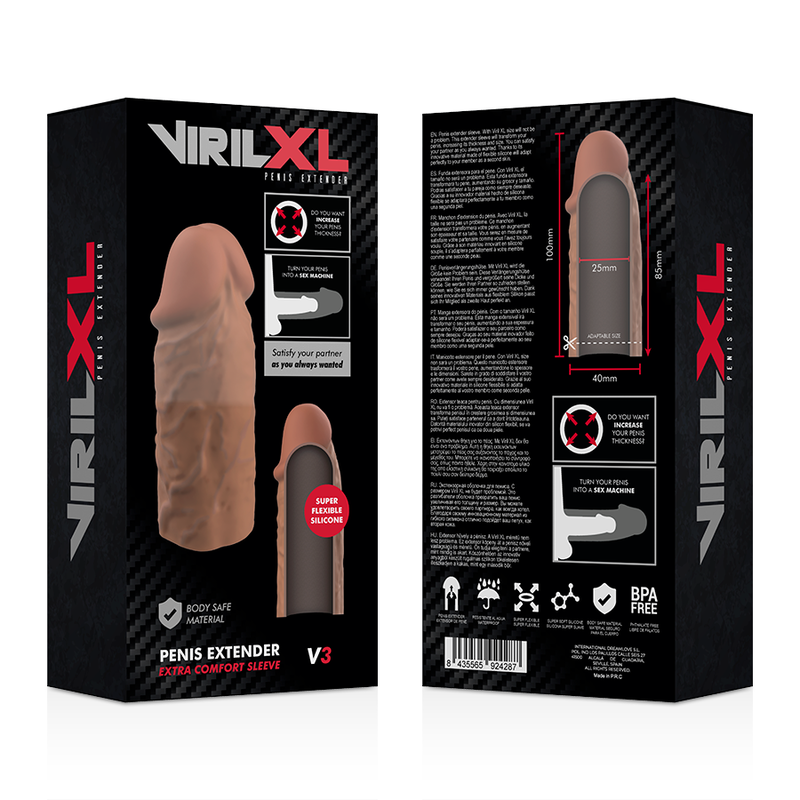 Manchon d'extension en silicone liquide marron — VIRILXL