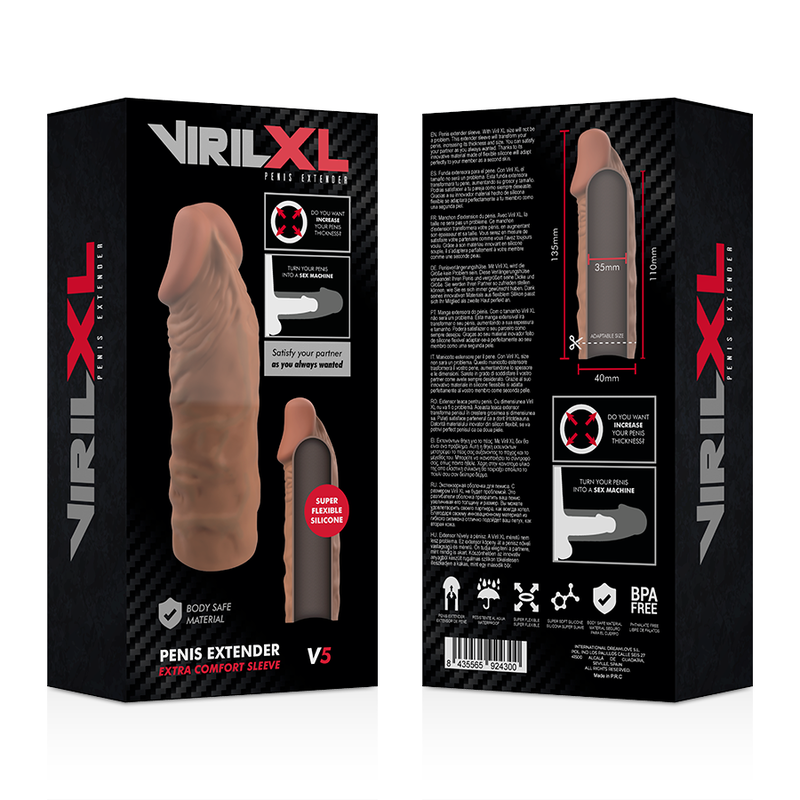 Extension pénienne marron en silicone liquide — VIRILXL