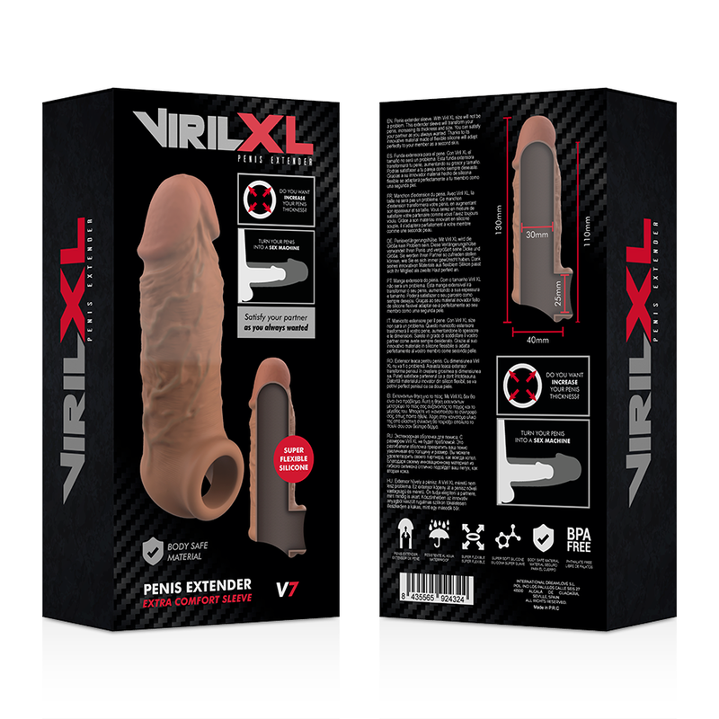 Extension pénienne en silicone extra-douce V7 marron — VIRILXL