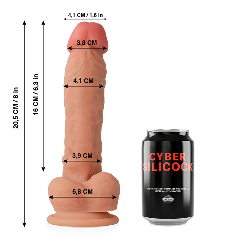Gode ultra-réaliste en silicone liquide doux 20,5 cm — CYBER SILICOCK