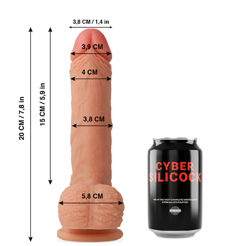 Gode réaliste en silicone liquide souple Freeman 20 cm — CYBER SILICOCK