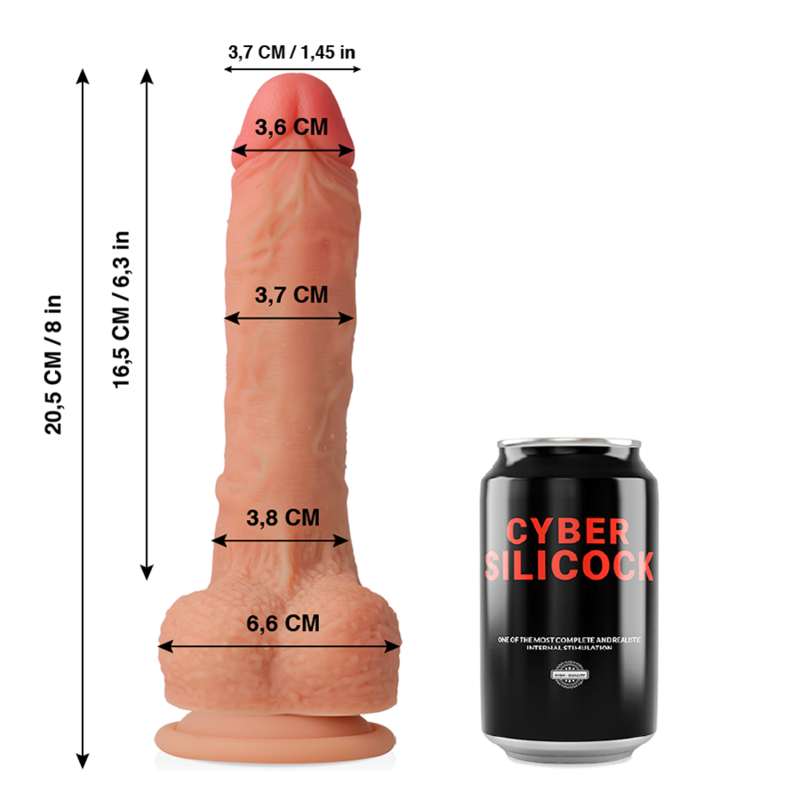 Dildo realistico ultraflessibile in silicone liquido 20,5 cm — CYBER SILICOCK