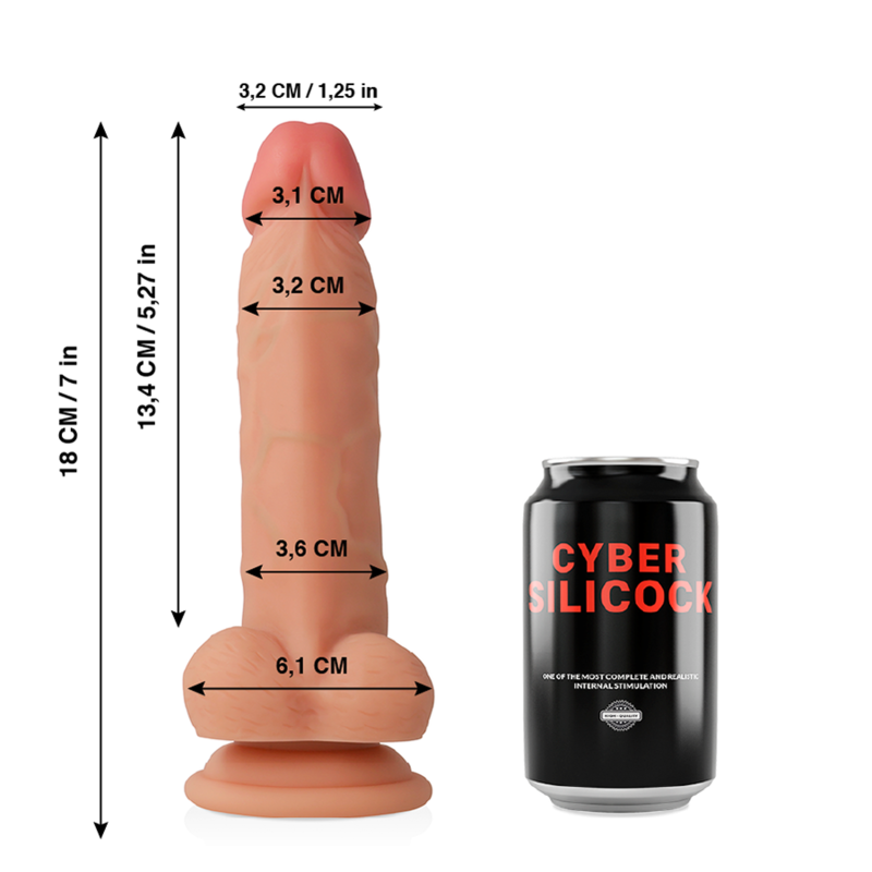 Flexible 18cm Realistic Silicone Dildo — CYBER SILICOCK