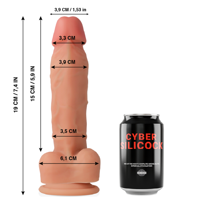 Gode réaliste en silicone liquide ultra souple Oliver 19 cm — CYBER SILICOCK
