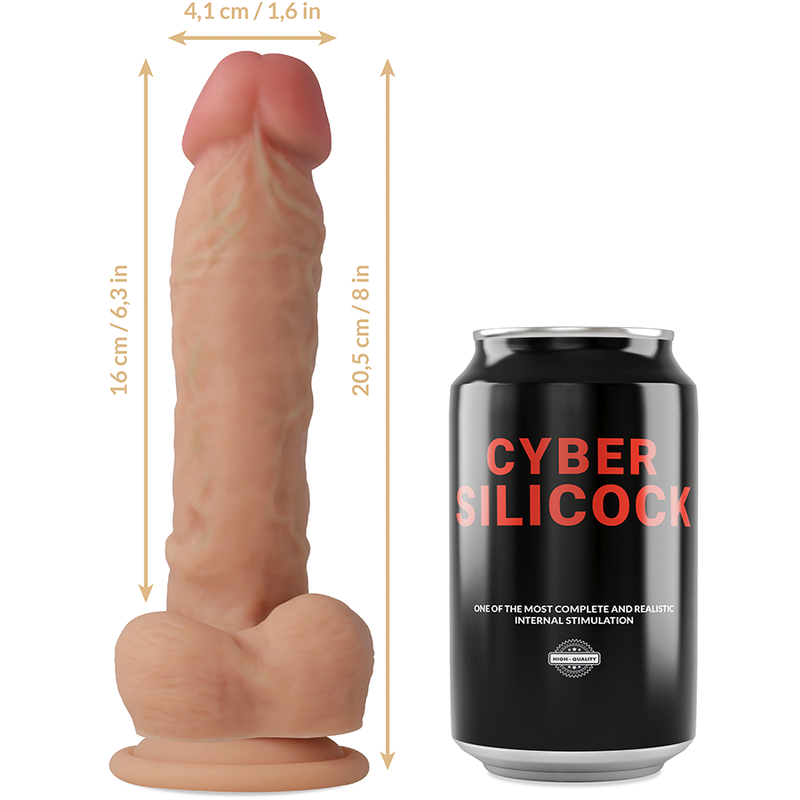 Set strap-on con dildo realistico e tre anelli — CYBER SILICOCK