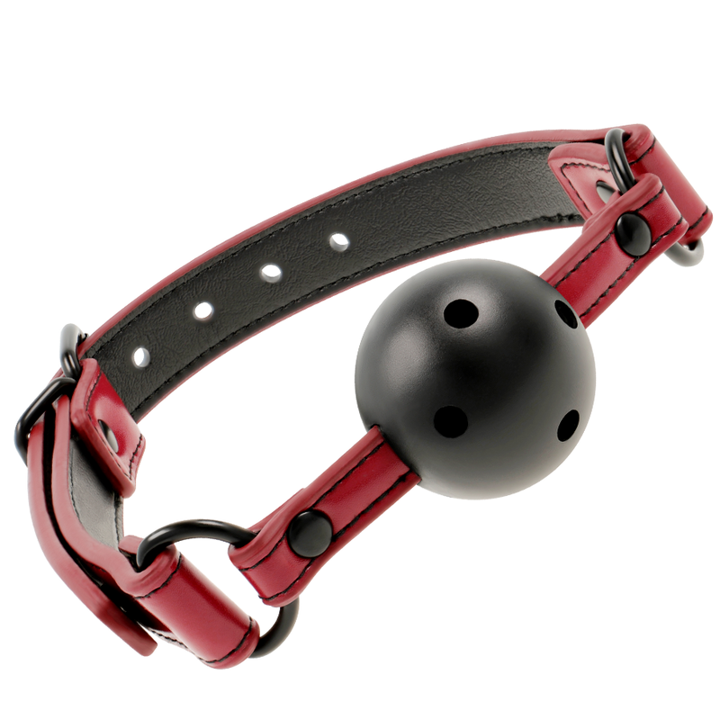 Bâillon respirant en cuir vegan réglable — FETISH SUBMISSIVE DARK ROOM