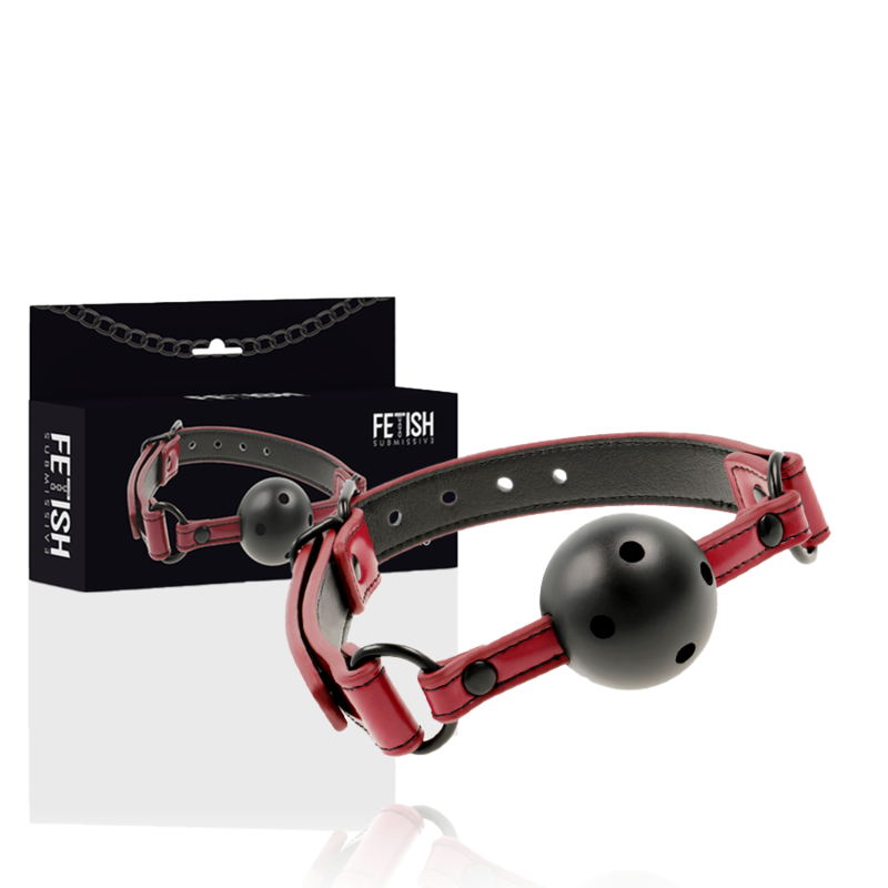 Bâillon respirant en cuir vegan réglable — FETISH SUBMISSIVE DARK ROOM