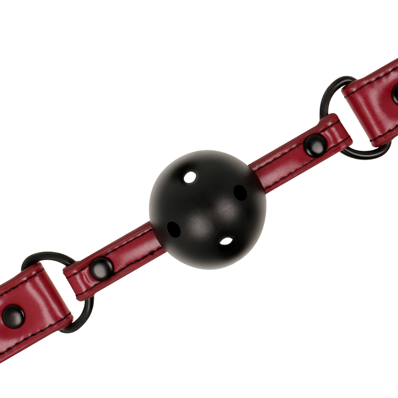 Bâillon respirant en cuir vegan réglable — FETISH SUBMISSIVE DARK ROOM