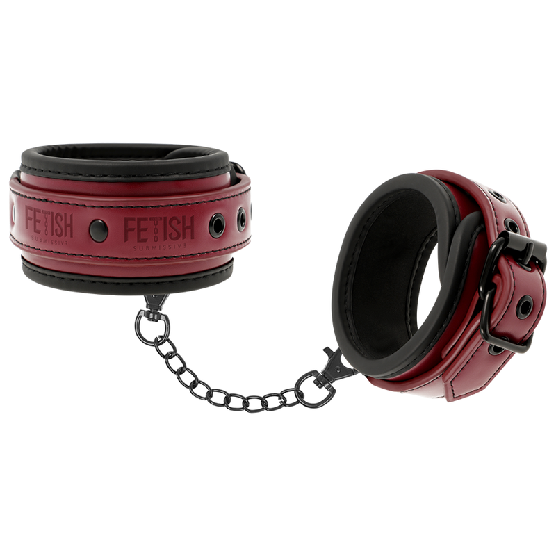 Menottes de cheville en cuir vegan doublé néoprène — FETISH SUBMISSIVE DARK ROOM