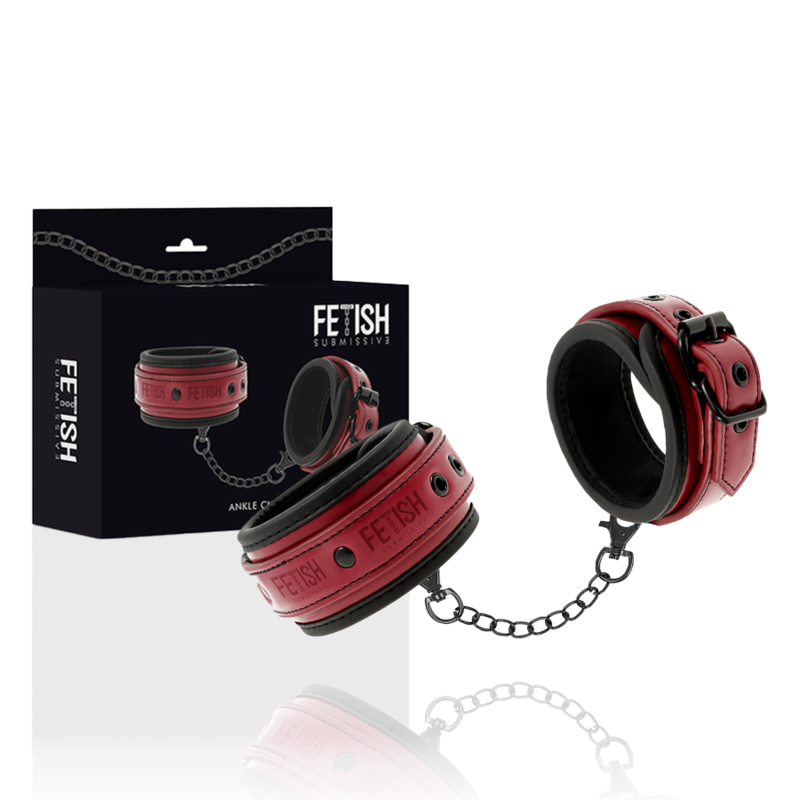 Menottes de cheville en cuir vegan doublé néoprène — FETISH SUBMISSIVE DARK ROOM