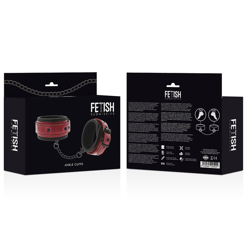 Menottes de cheville en cuir vegan doublé néoprène — FETISH SUBMISSIVE DARK ROOM