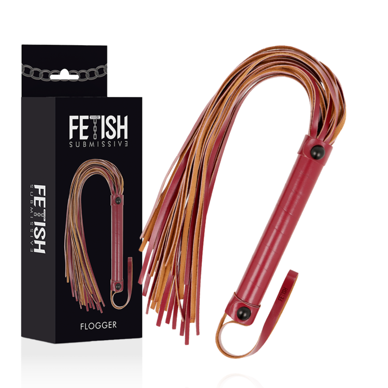 Fouet de domination en cuir végétalien — FETISH SUBMISSIVE DARK ROOM