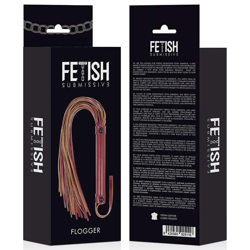 Fouet de domination en cuir végétalien — FETISH SUBMISSIVE DARK ROOM