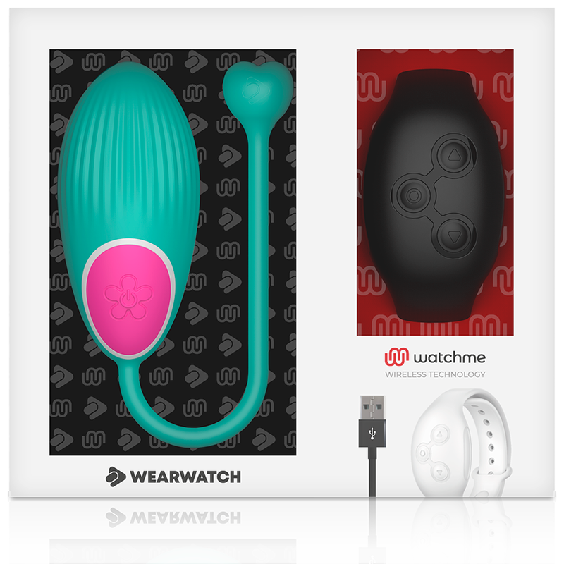 Œuf vibrant télécommandé par montre Watchme, finition Eau de Mer/Jet — WEARWATCH