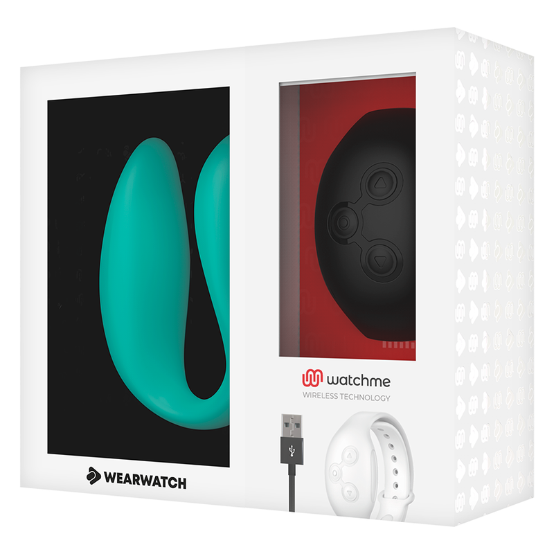 Vibrateur double connecté WatchMe aigue-marine et jet — WEARWATCH