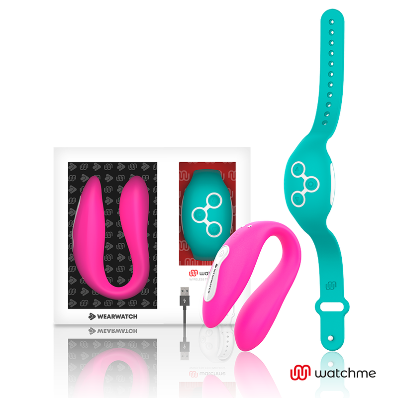Vibrateur duo connecté watchme fuchsia et eau de mer — WEARWATCH