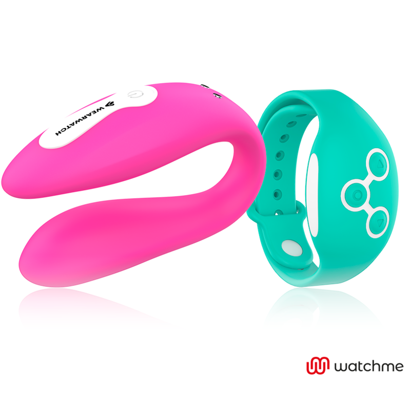 Vibrateur duo connecté watchme fuchsia et eau de mer — WEARWATCH