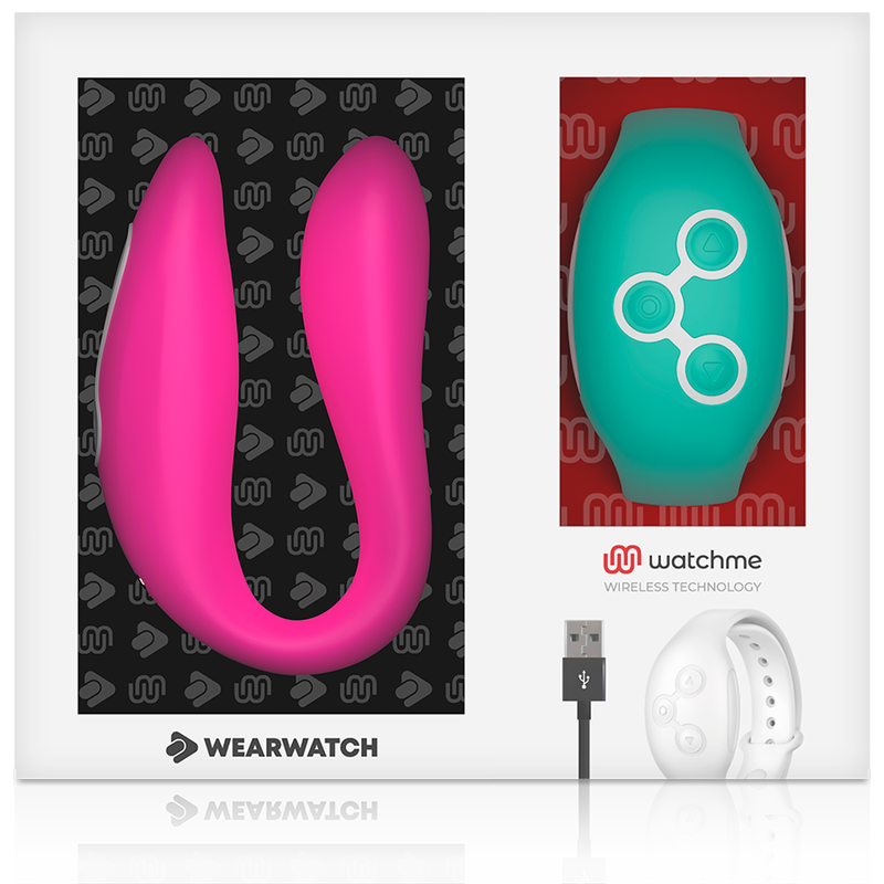 Vibrateur duo connecté watchme fuchsia et eau de mer — WEARWATCH