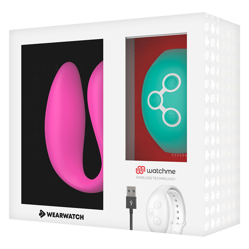 Vibrateur duo connecté watchme fuchsia et eau de mer — WEARWATCH