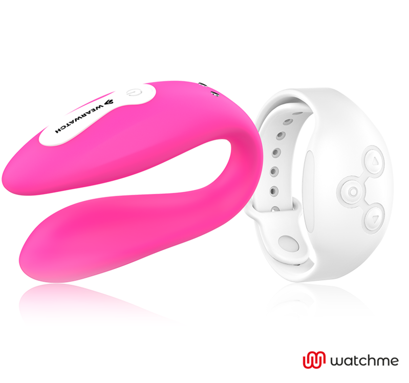 Vibrador duplo conectado WatchMe fúcsia e neve — WEARWATCH