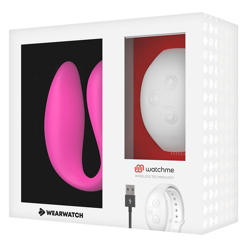 Vibrador duplo conectado WatchMe fúcsia e neve — WEARWATCH