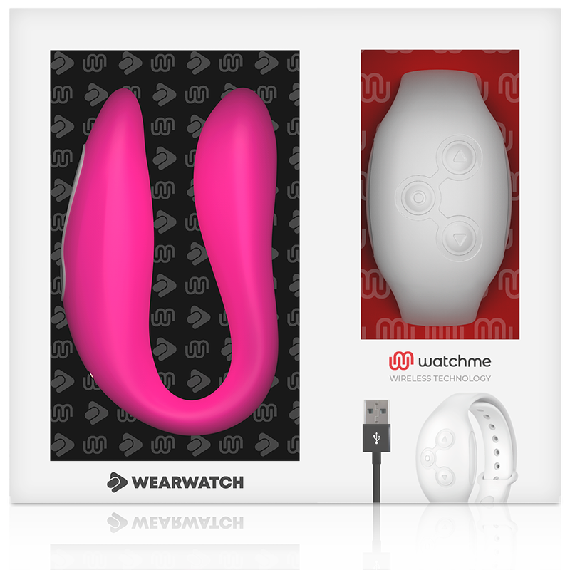 Vibrador duplo conectado WatchMe fúcsia e neve — WEARWATCH