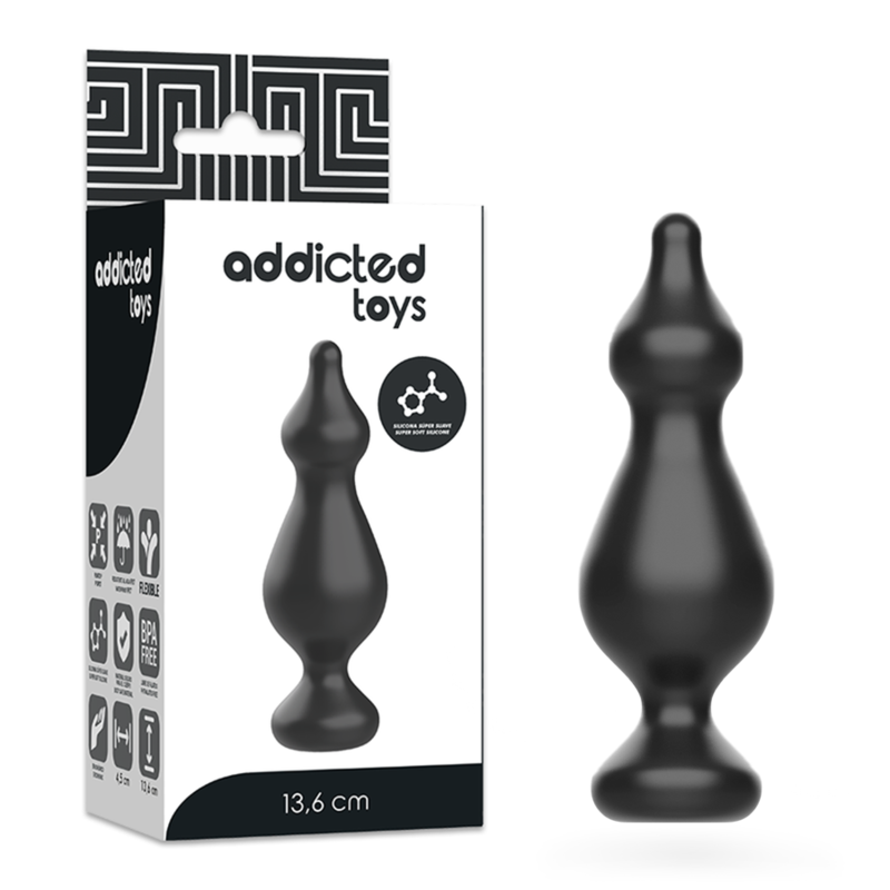Plug anal débutant 13,6 cm noir — ADDICTED TOYS