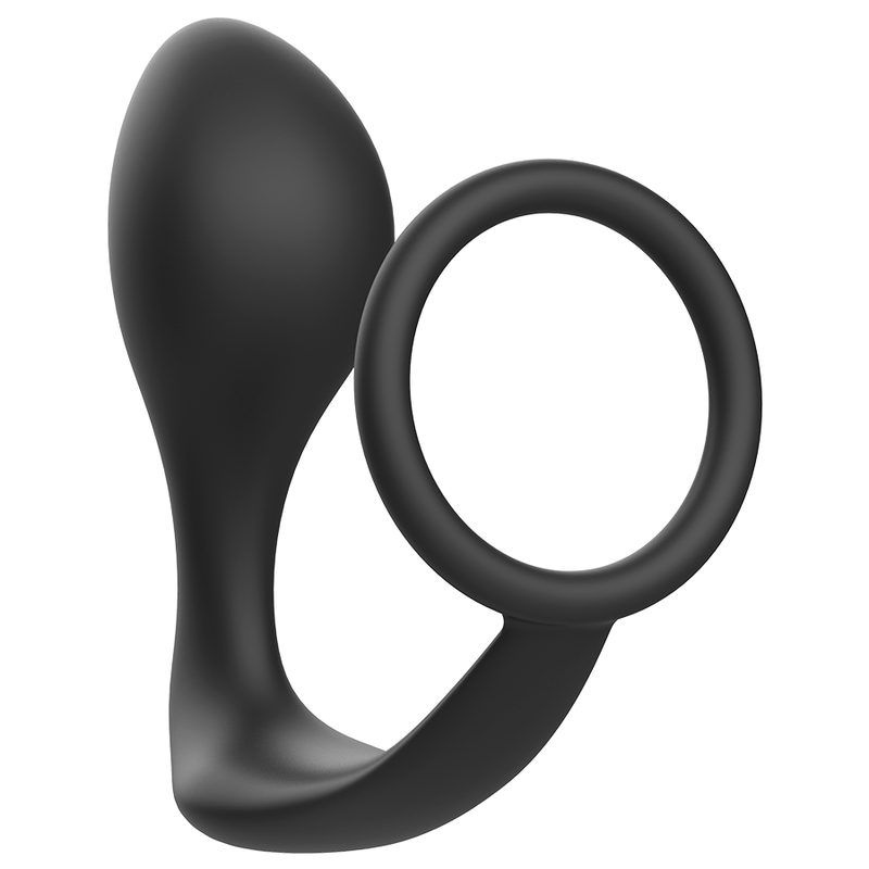 Plug anal avec anneau en silicone noir — ADDICTED TOYS