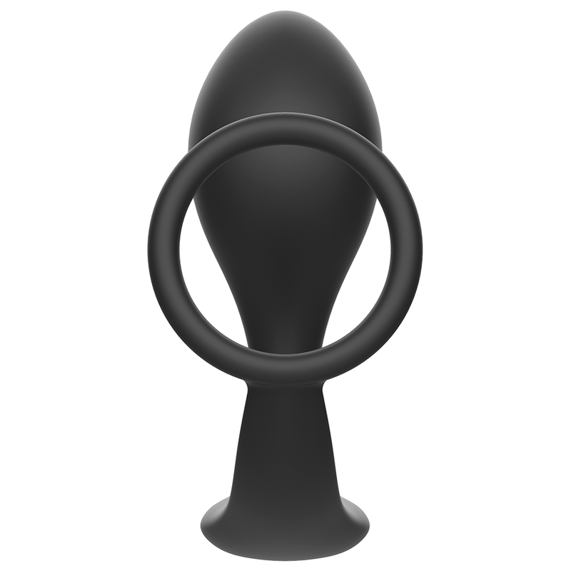 Plug anal avec anneau en silicone noir — ADDICTED TOYS