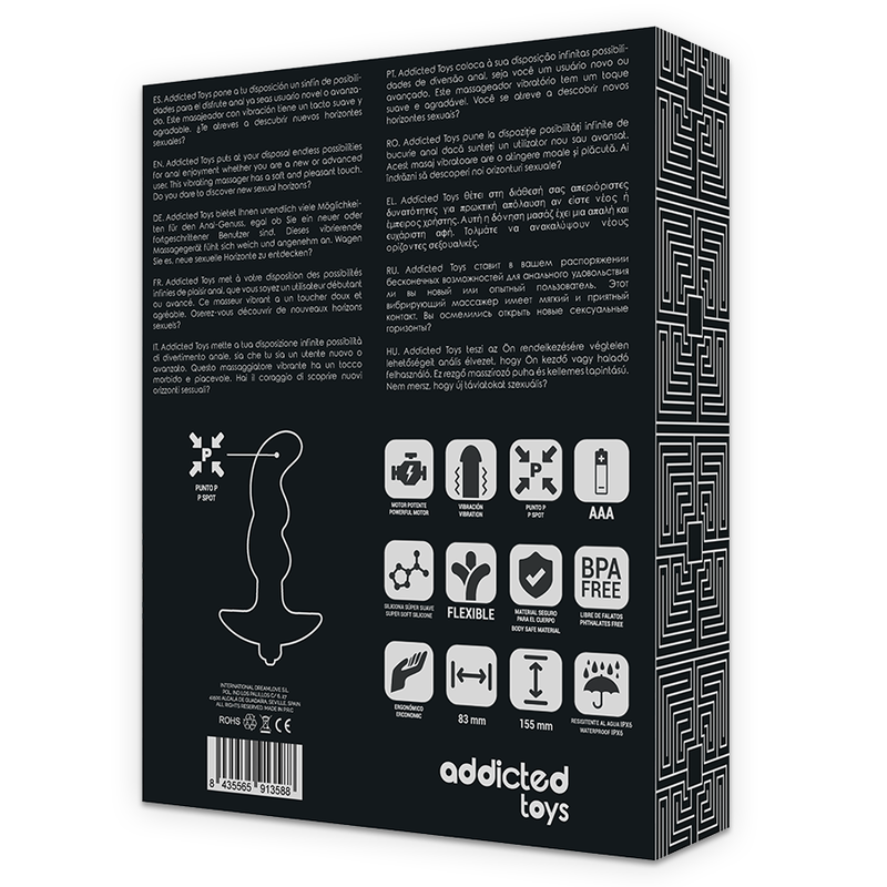 Masseur anal vibrant noir — ADDICTED TOYS