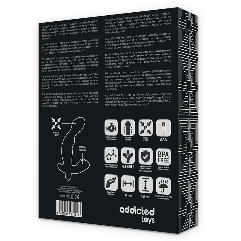 Stimulateur anal prostate réaliste silicone p-spot vibrant — ADDICTED TOYS