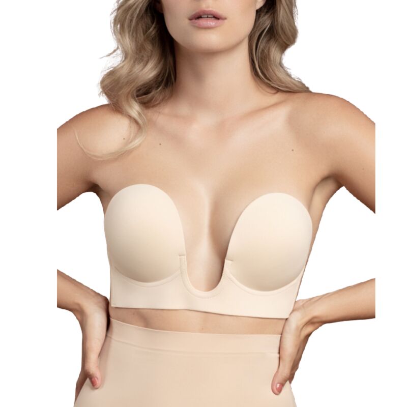 Soutien-gorge adhésif dos nu beige bonnet A — BYE BRA - BRAS