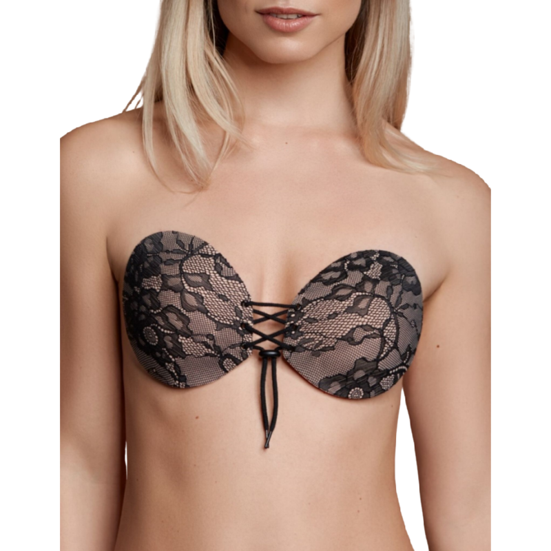 Soutien-gorge adhésif réutilisable à lacets et broderie — BYE BRA
