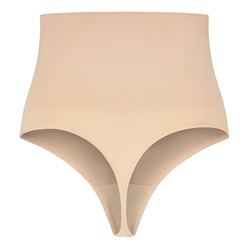 String taille haute sculptant sans couture beige — BYE BRA - UNDERWEAR
