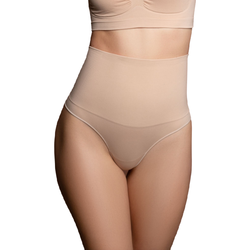String sculptant taille haute beige — BYE BRA - UNDERWEAR