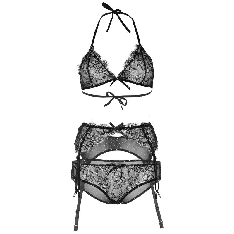 Ensemble trois pièces en dentelle strass — LEG AVENUE SETS