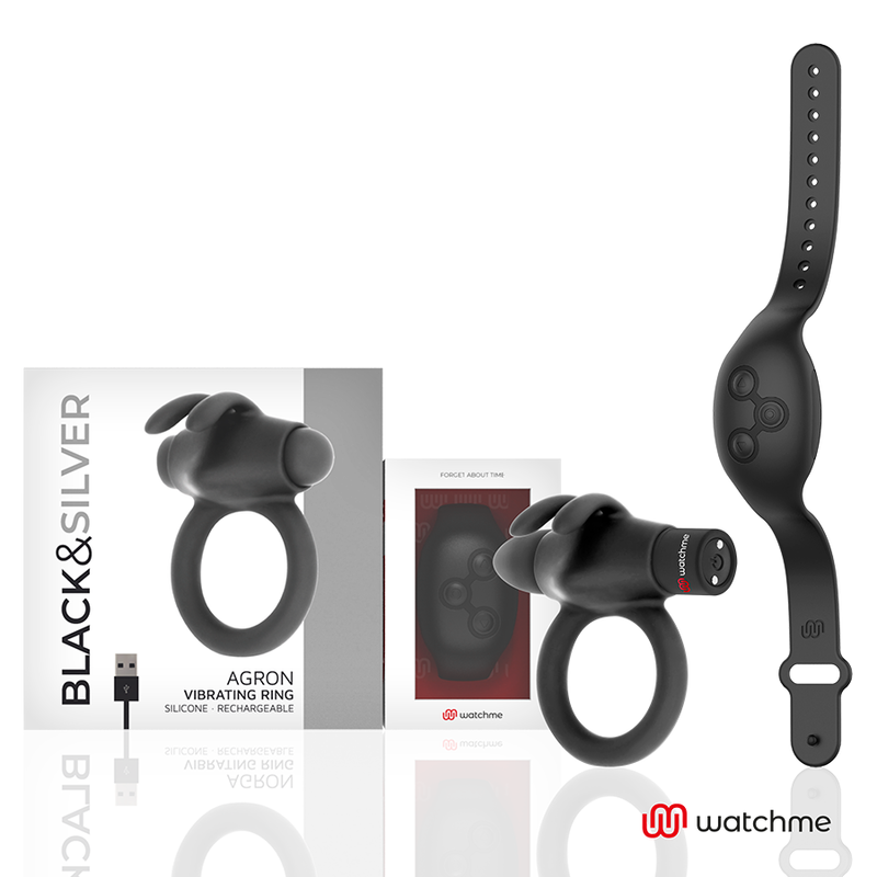 Anneau vibrant connecté watchme — BLACK&SILVER