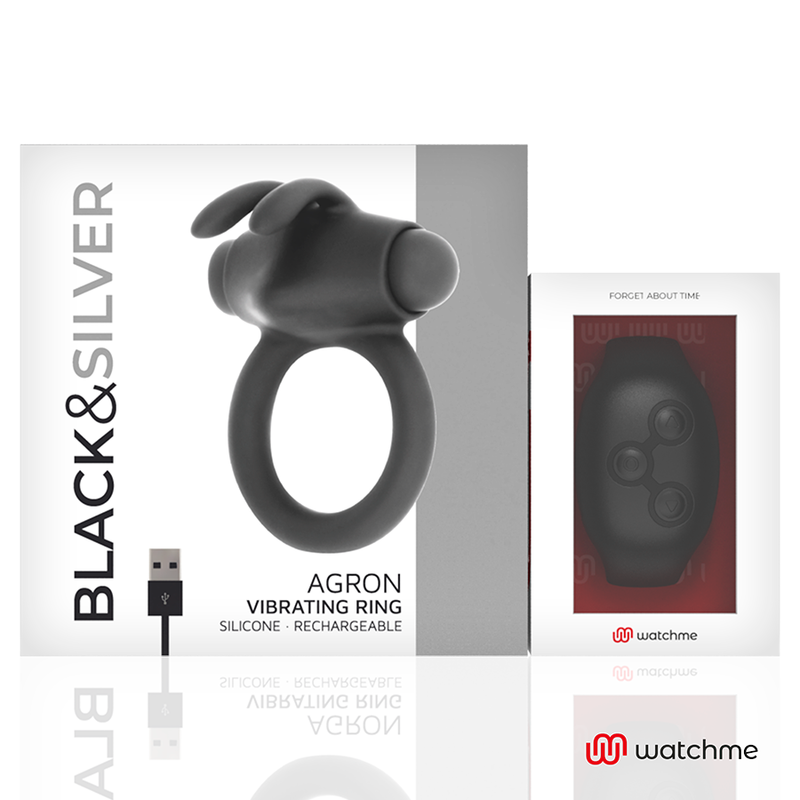 Anneau vibrant connecté watchme — BLACK&SILVER