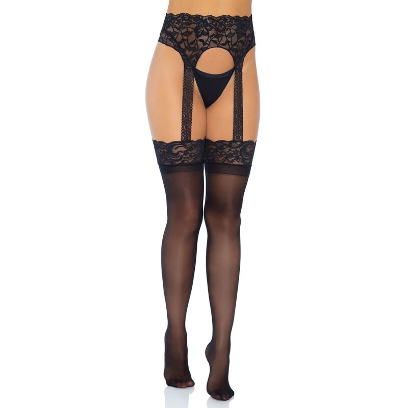 Bas jarretelles opaques en dentelle — LEG AVENUE HOSIERY