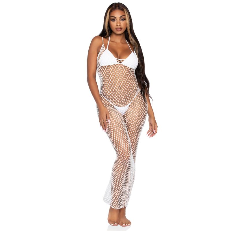 Robe maxi en filet torsadé dos nu — LEG AVENUE ACCESSORIES