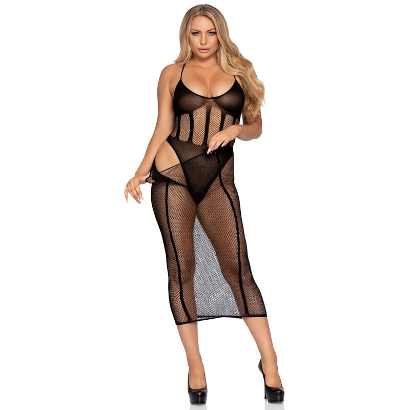 Ensemble body résille et jupe asymétrique — LEG AVENUE SETS