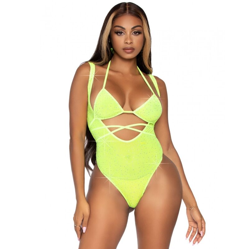 Haut de bikini cache-coeur et body en maille strass — LEG AVENUE SETS